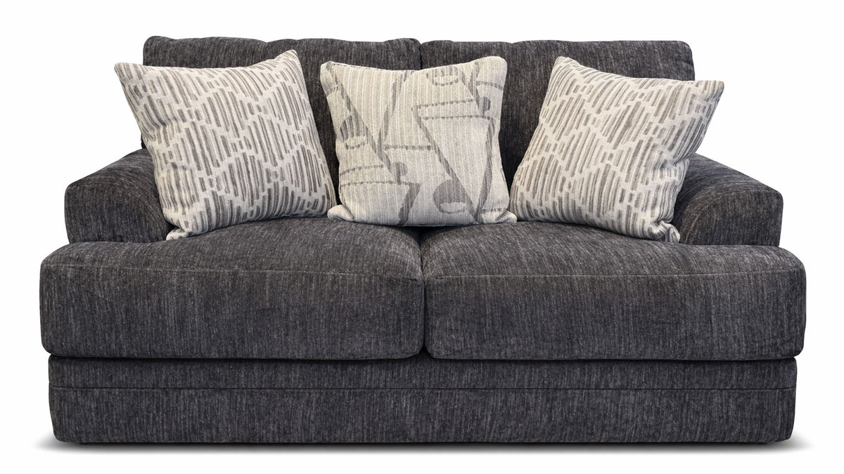 Tyson Mineral Gray Loveseat – Coil Cushion Couch | Gallery Furniture