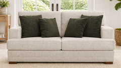 Sofá de dos plazas «Tweed Oatmeal» de Mayo | Sofá fabricado en EE. UU. | Gallery Furniture
