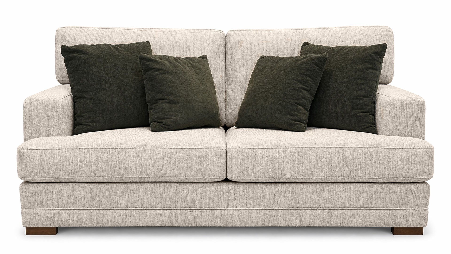 Sofá de dos plazas «Tweed Oatmeal» de Mayo | Sofá fabricado en EE. UU. | Gallery Furniture