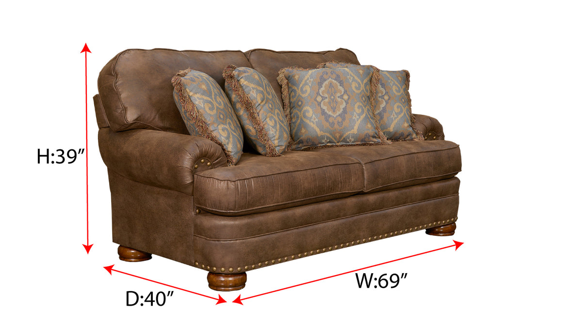 Elk Brown Microfiber Loveseat