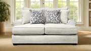 Gallery Furniture Designs Lancer Snow Loveseat | Made in USA | Soft Textured Fabric