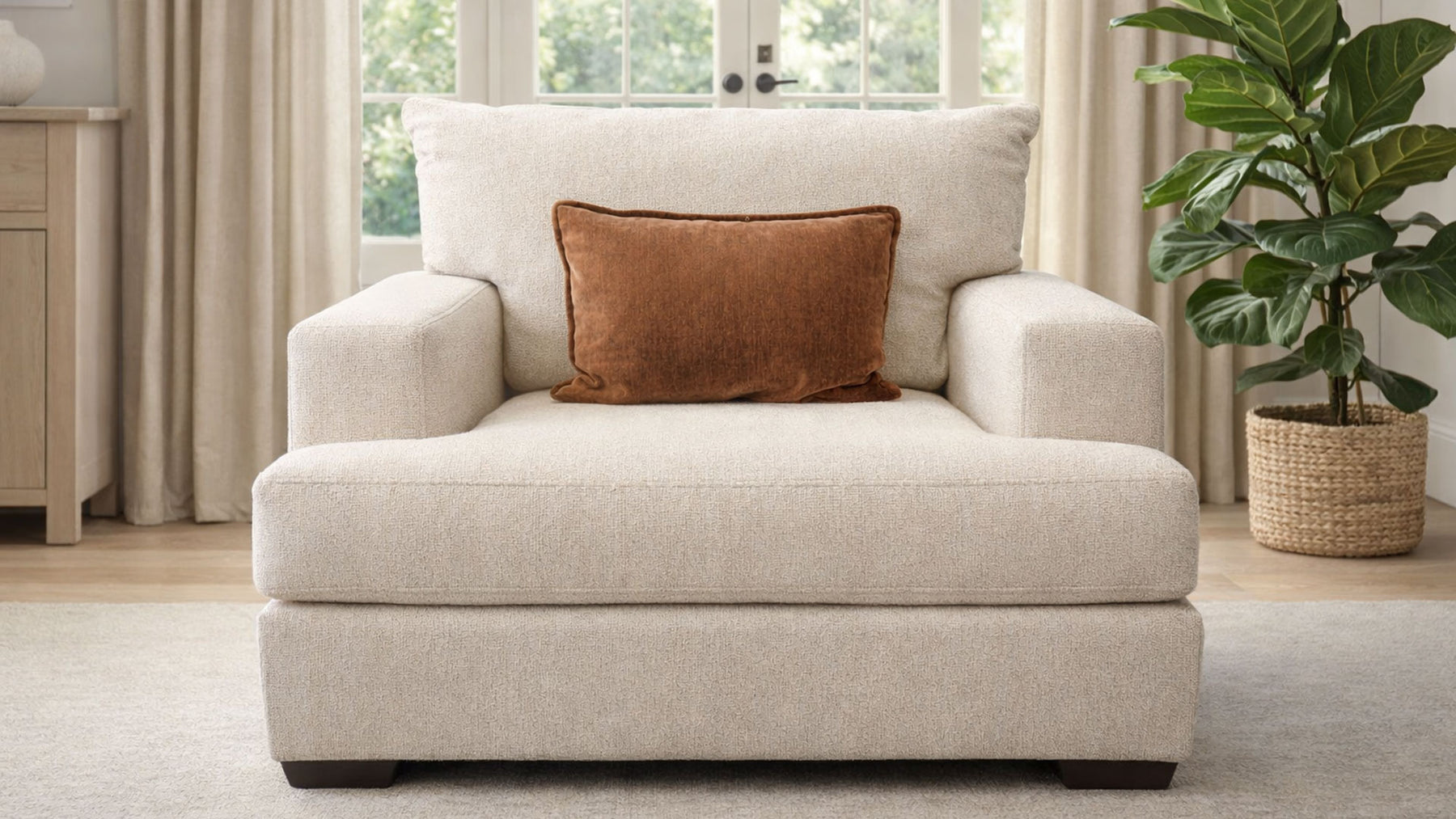 Journey Bisque Crypton Fabric Chair by Mayo | Gallery Furniture