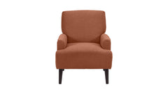 Kiwi Mid-Century Accent Chair – Orange Bouclé Upholstered Chair with Wood Legs