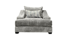Graphite Accent Chair – Plush Gray Upholstered Armchair with Accent Pillow | Made in USA