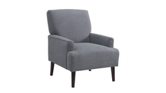 Kiwi Accent Chair – Grey Bouclé Upholstered Armchair with Wood Legs
