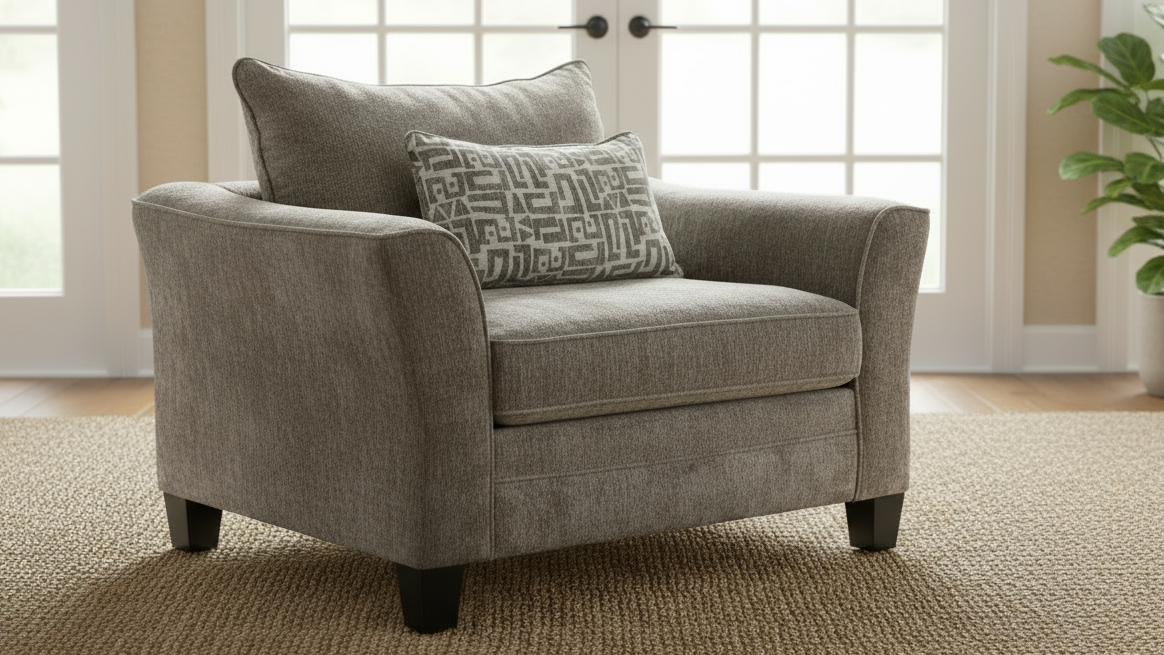 Sillón auxiliar «Cafe» – Sillón tapizado de felpa fabricado en EE. UU. | Gallery Furniture