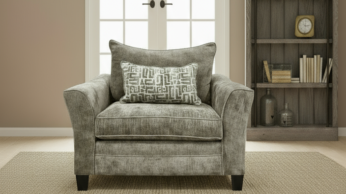 Sillón auxiliar «Cafe» – Sillón tapizado de felpa fabricado en EE. UU. | Gallery Furniture