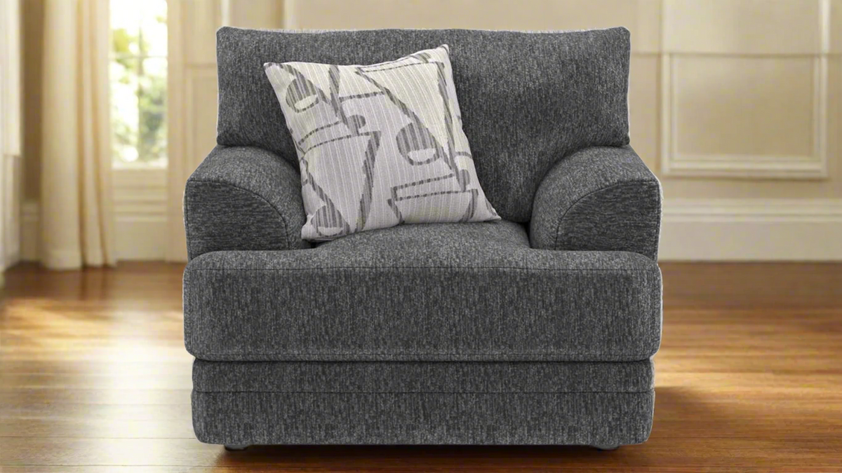 Tyson Mineral Accent Chair – Gray Upholstered Armchair | Made in USA