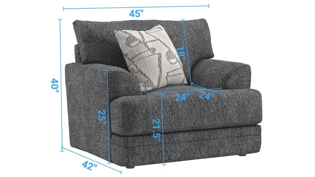 Tyson Mineral Accent Chair – Gray Upholstered Armchair | Made in USA