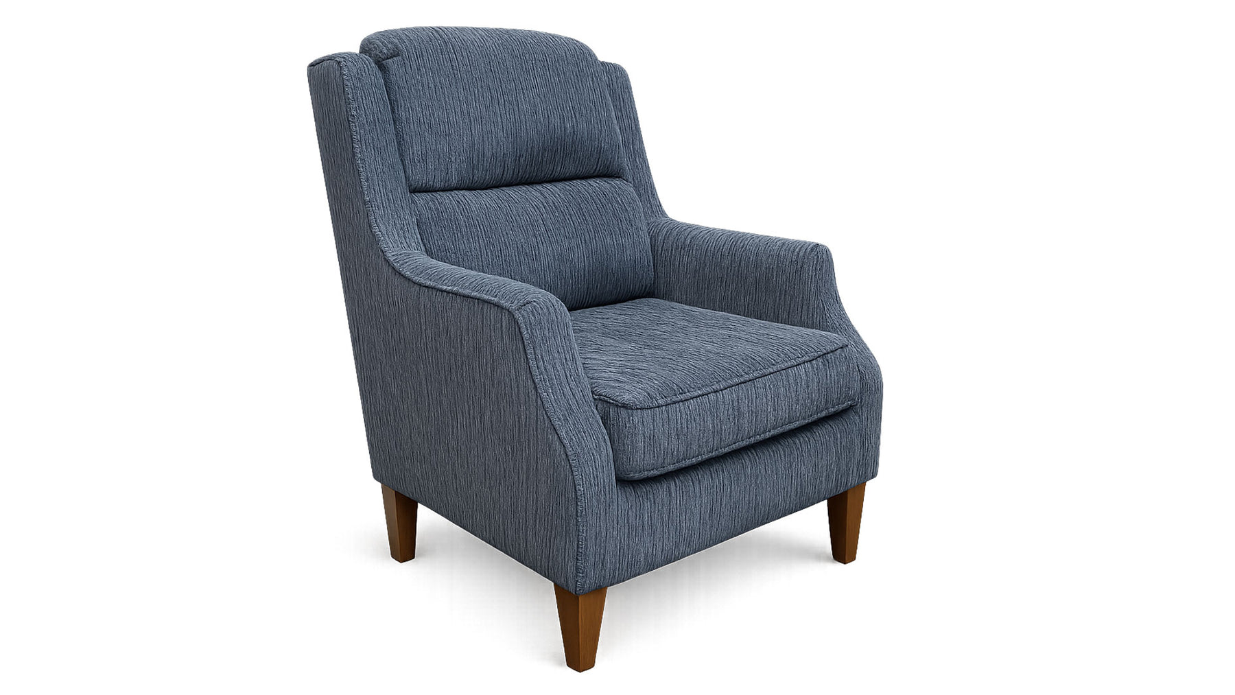 Blue armchair on a white background