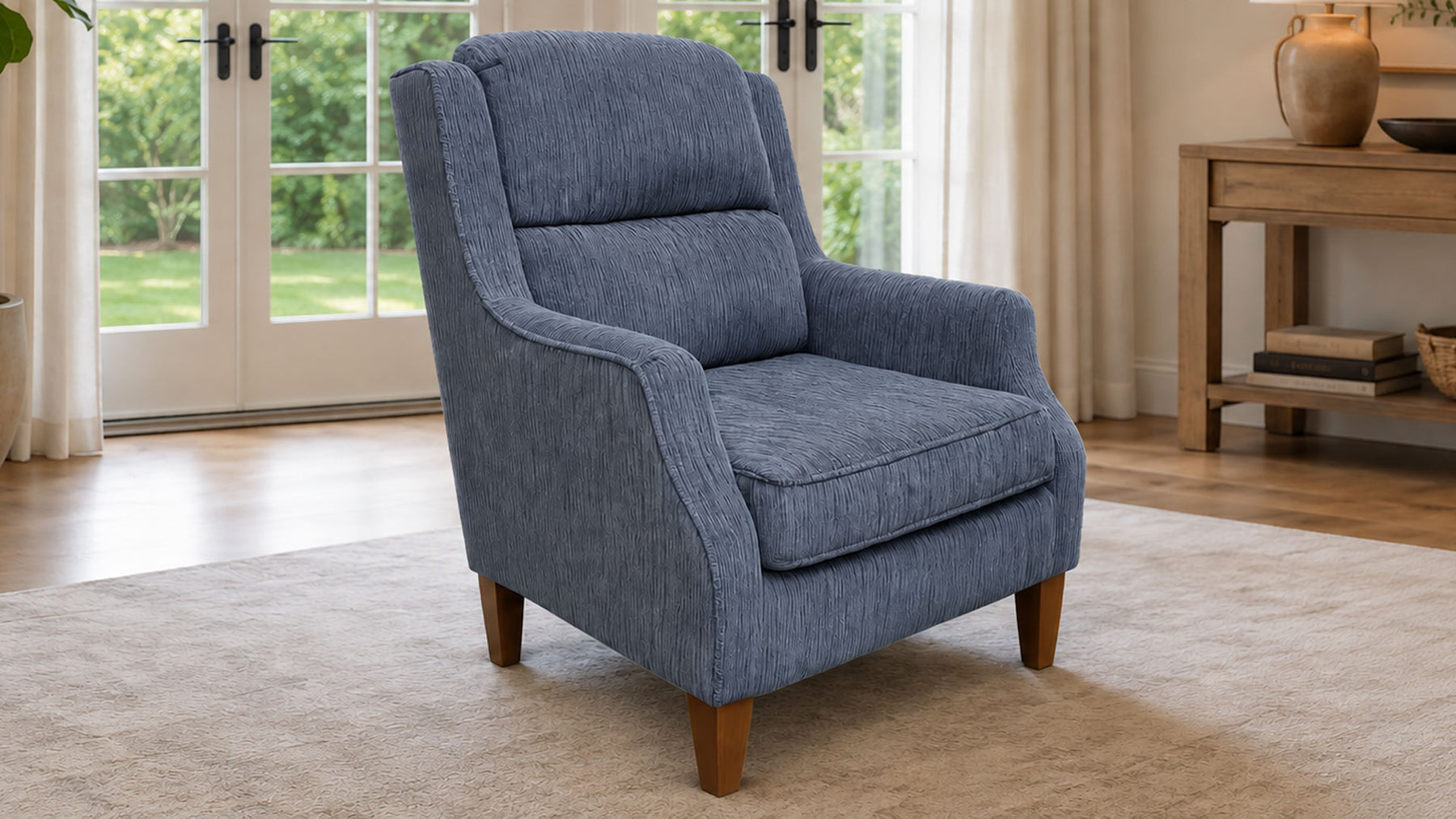Sulton Navy Club Chair | Upholstered Accent Chair | Gallery Furniture