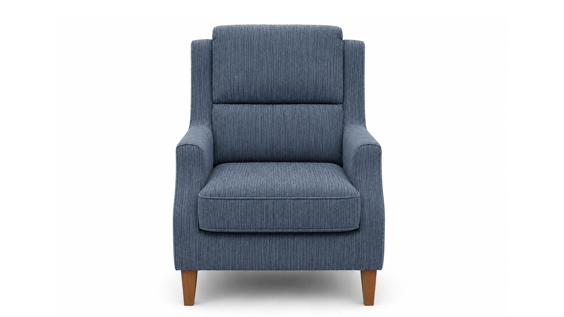 Blue armchair on a white background