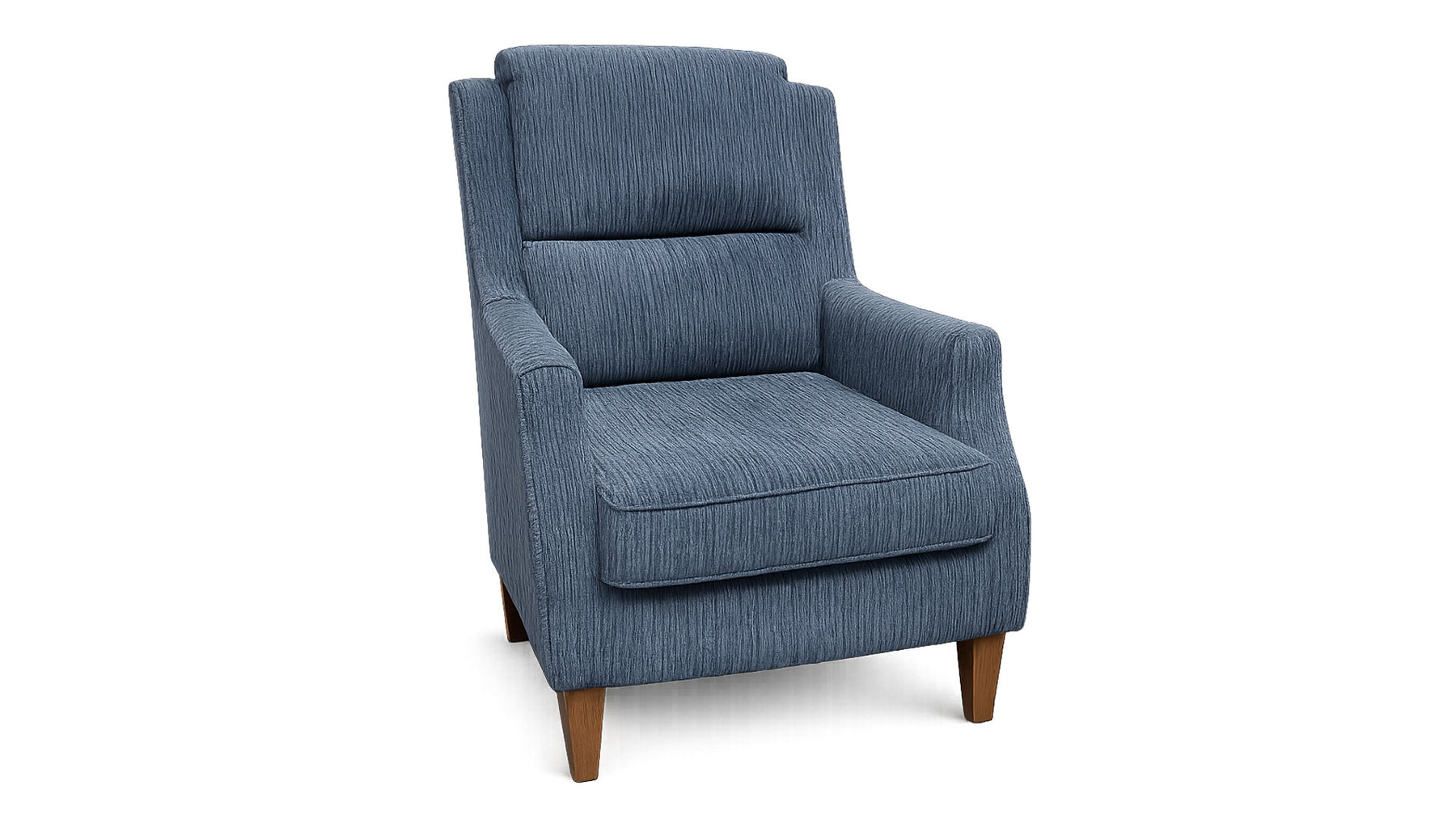 Blue armchair on a white background