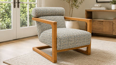 Jax Accent Chair with Wood Arms | Made in USA | Gallery Furniture