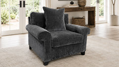 Smoke Grey Velvet Arm Chair by Jonathan Louis | Made in USA | Gallery Furniture