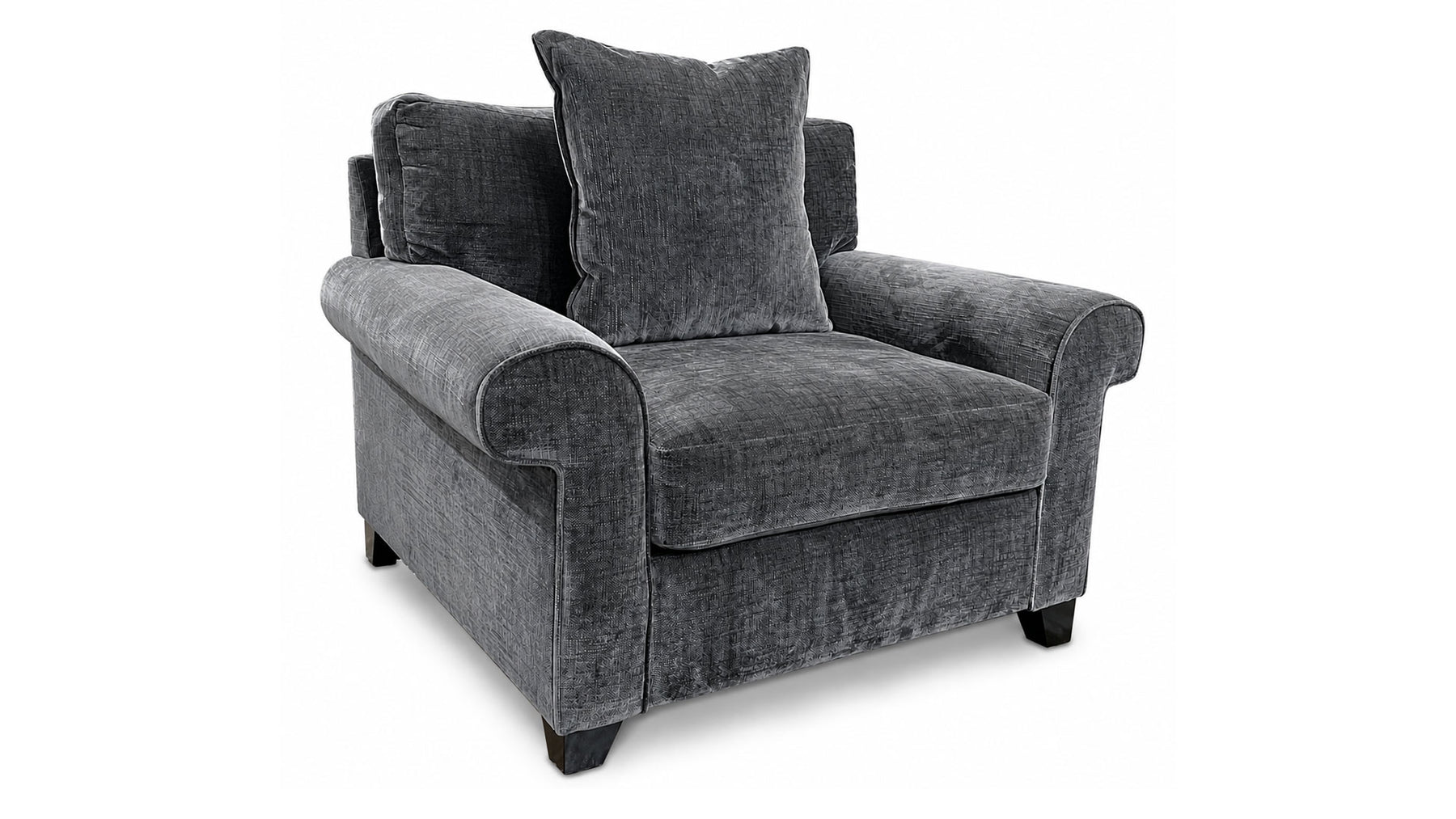 Smoke Grey Velvet Arm Chair by Jonathan Louis | Made in USA | Gallery Furniture