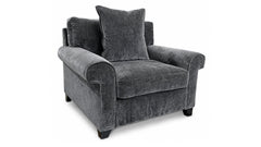 Smoke Grey Velvet Arm Chair by Jonathan Louis | Made in USA | Gallery Furniture