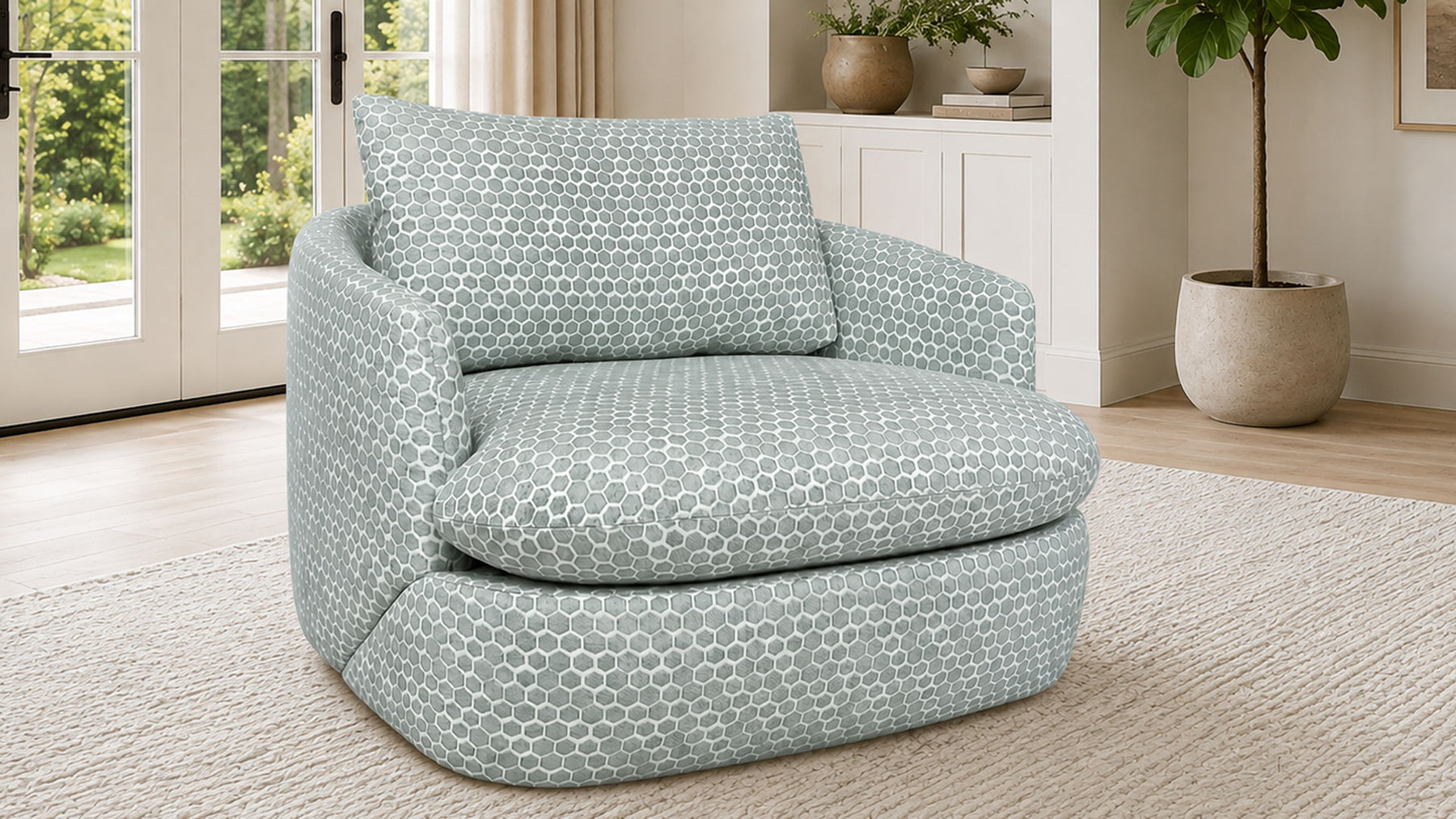 Silla giratoria Theo, de Jonathan Louis | Fabricada en EE. UU. | Gallery Furniture