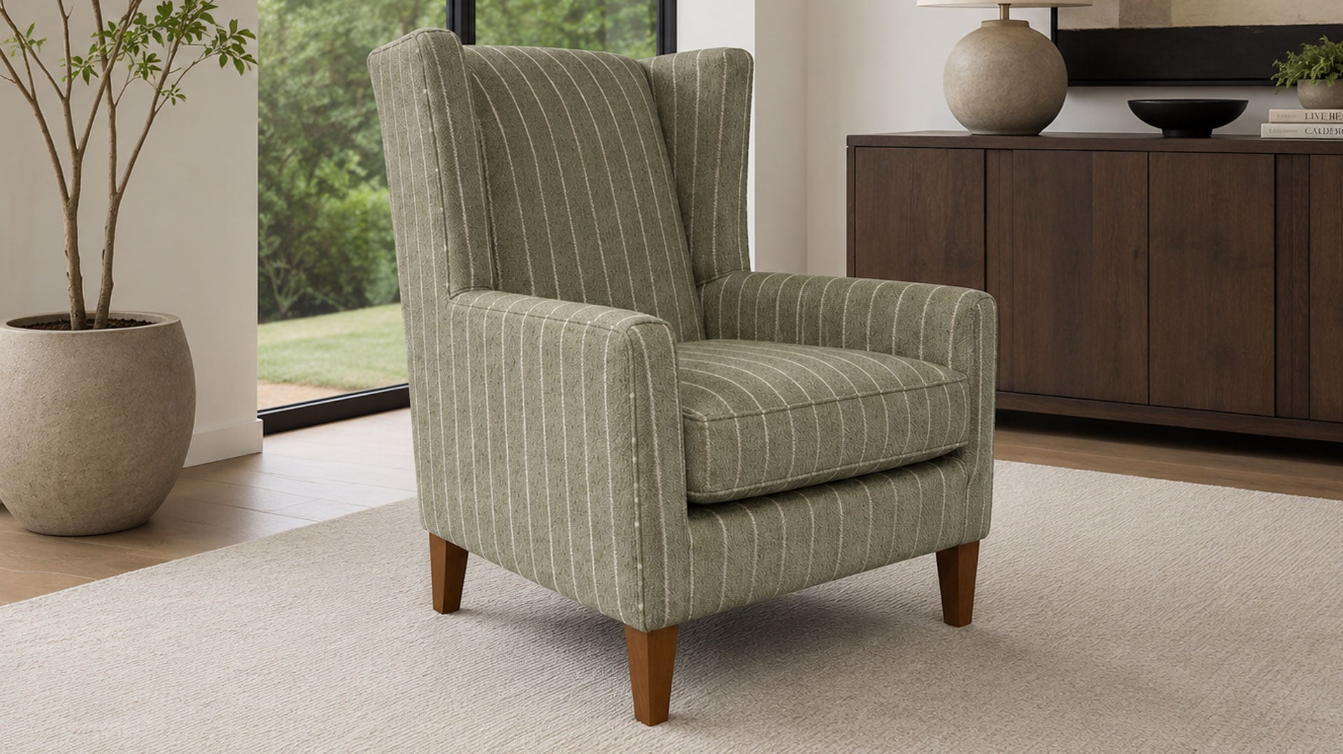 Demi Evergreen Wingback Accent Chair by Mayo | Upholstered Wingback Chair | Gallery Furniture