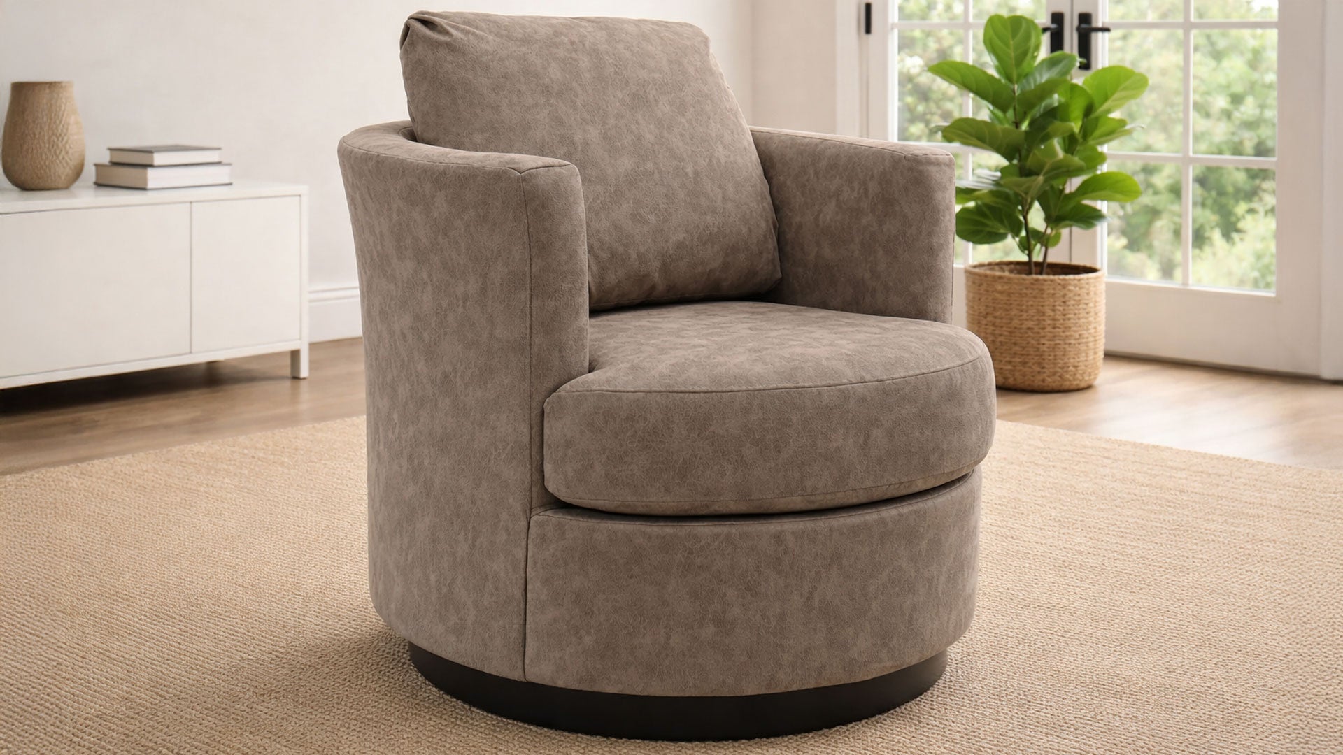 Tina Mushroom Swivel Accent Chair – Upholstered Armchair | Made in USA