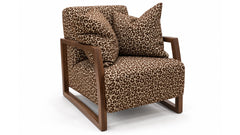 Mansfield Leopard Wood Accent Chair | Gallery Furniture⠋