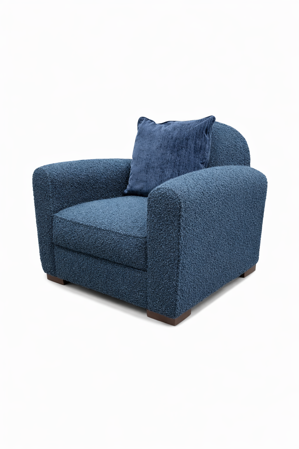 Blue Tweed Accent Chair w/Pillow