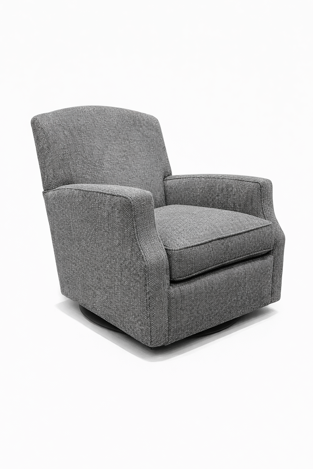Gray recliner chair on a white background