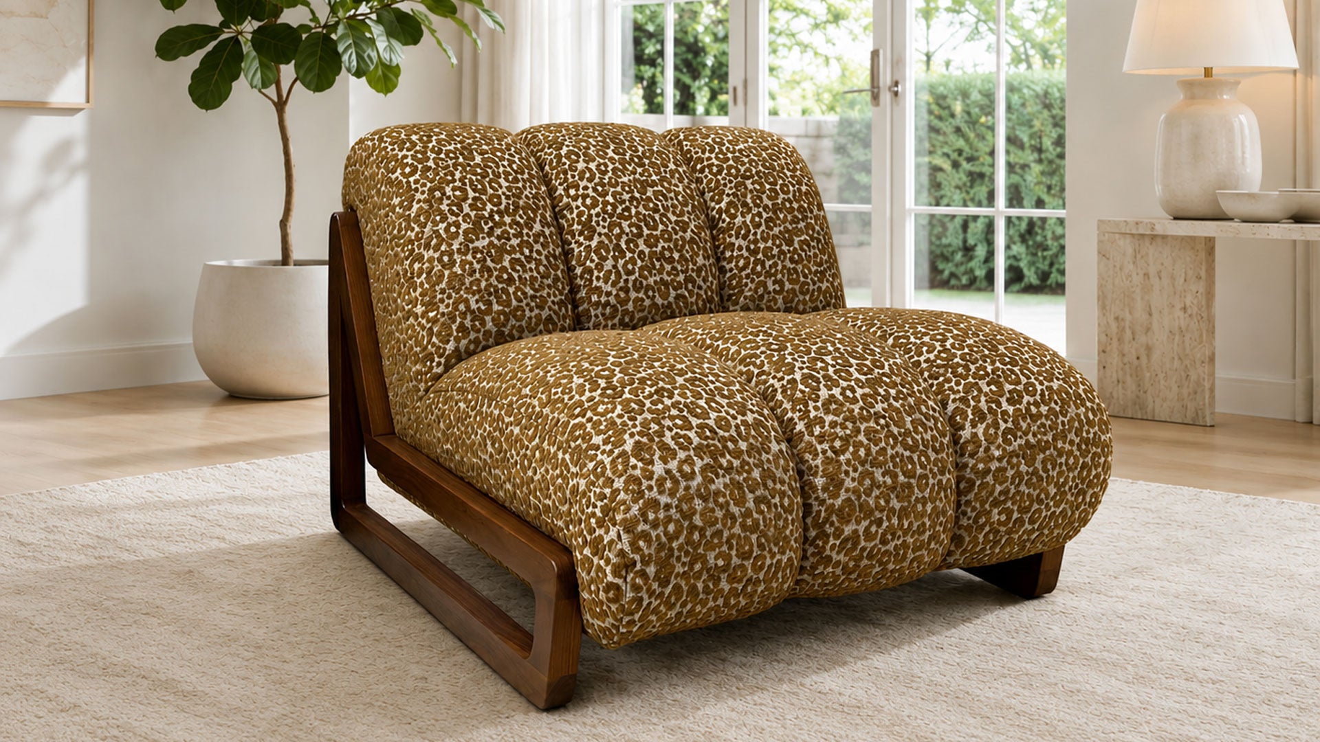 Adrian Leopard Print Accent Chair by Jonathan Louis | Made in USA | Gallery Furniture