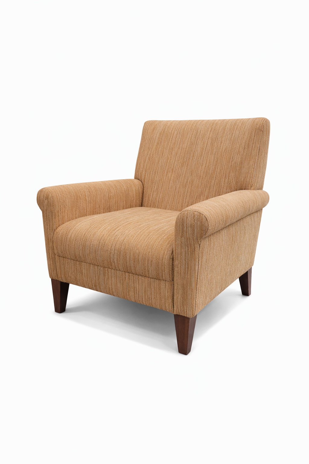 Modern Accent Chair Rolled Arms and Tapered Legs