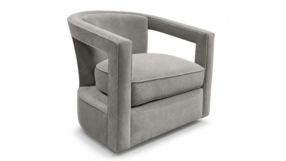 Alana Grey Swivel Accent Chair | Upholstered Swivel Chair | Gallery Furniture