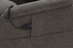 MacZcliner Umber Grey Dual Power Lift Reclining Loveseat with Console – Assistive Sleep Chair | Gallery Furniture