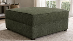 Madrid Moss Performance Fabric Ottoman | Made in Texas | Gallery Furniture