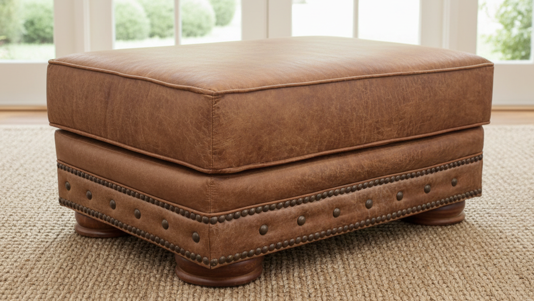 Palance Chestnut Ottoman | Made in Texas | Mayo
