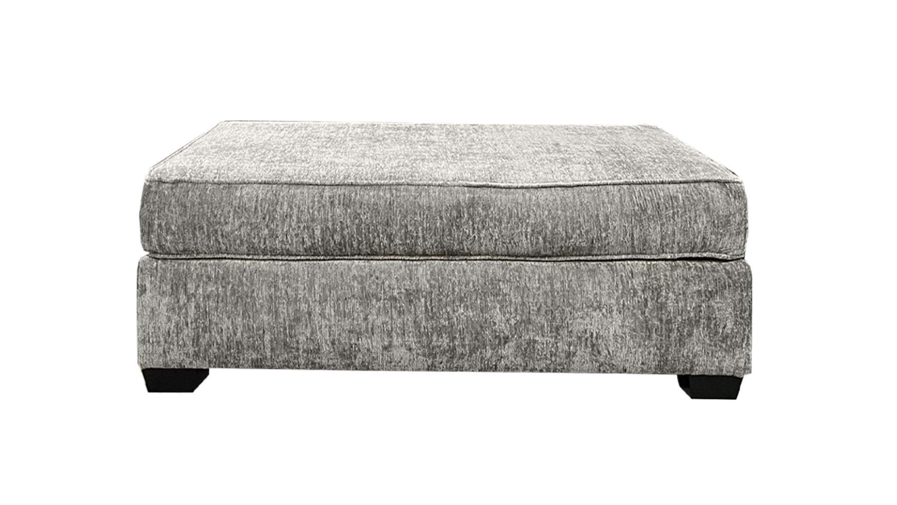 Gallery Furniture Design Graphite Ottoman | Made in USA | Plush Grey Fabric