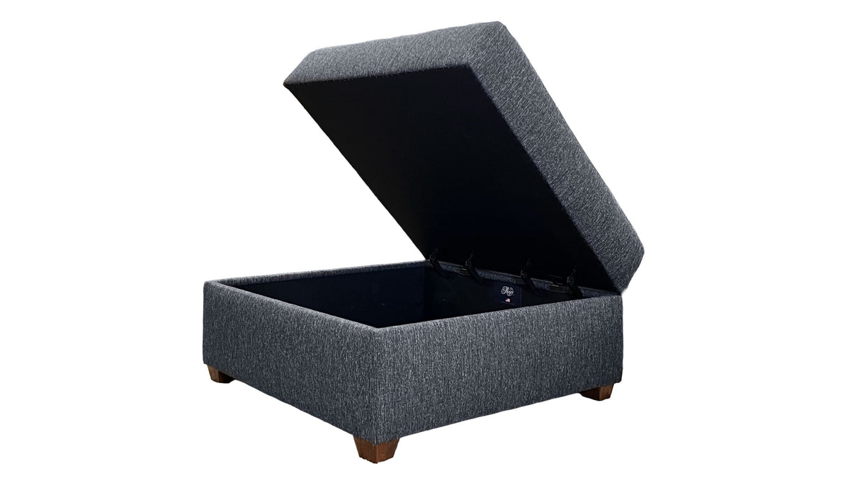 Navy Revolution Storage Ottoman