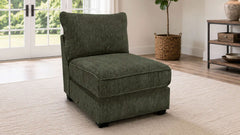 Madrid Moss Performance Fabric Sectional Armless Chair
