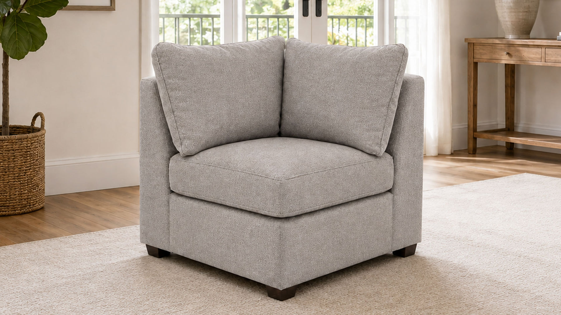 Degorgeous Ash Armless Corner Modular Piece | Made in USA | Gallery Furniture