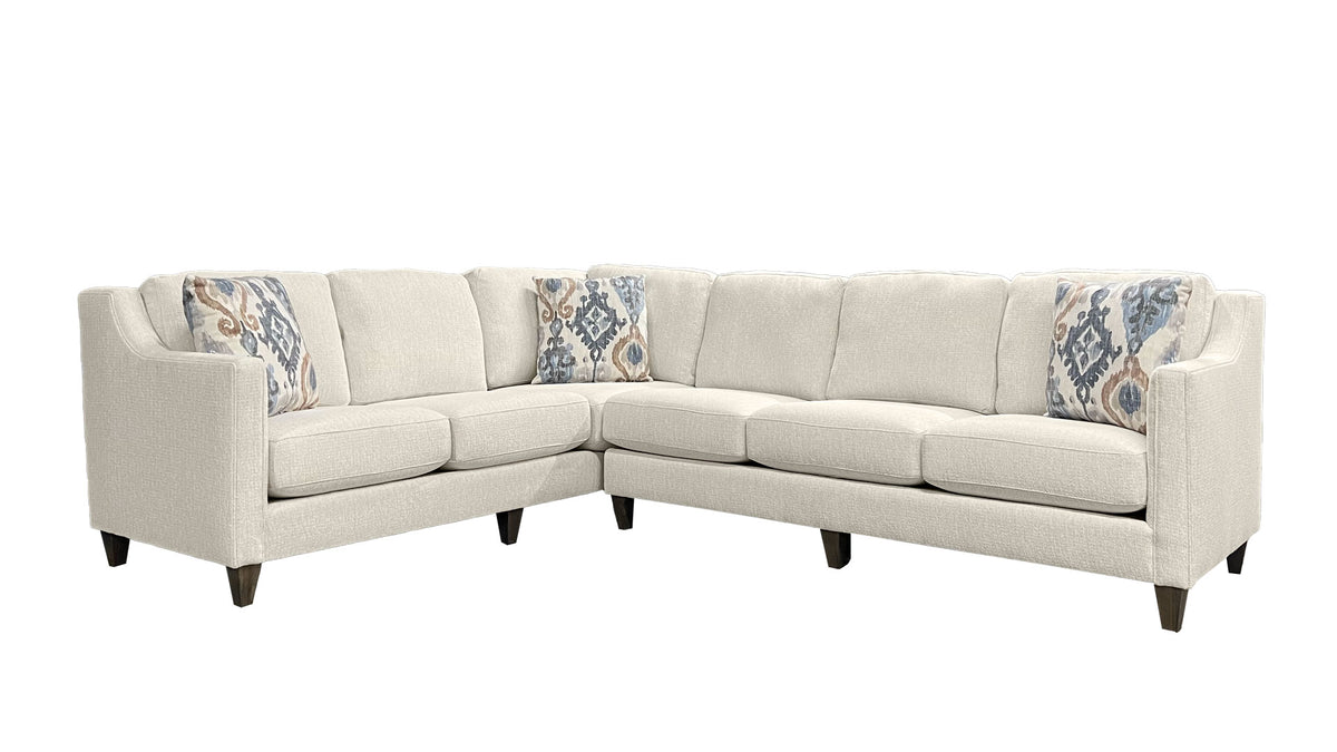 2pc Salome Sand Dollar Sectional by Mayo - Contemporary Cream Sectional - Made in Texas