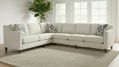 2pc Salome Sand Dollar Sectional by Mayo - Contemporary Cream Sectional - Made in Texas
