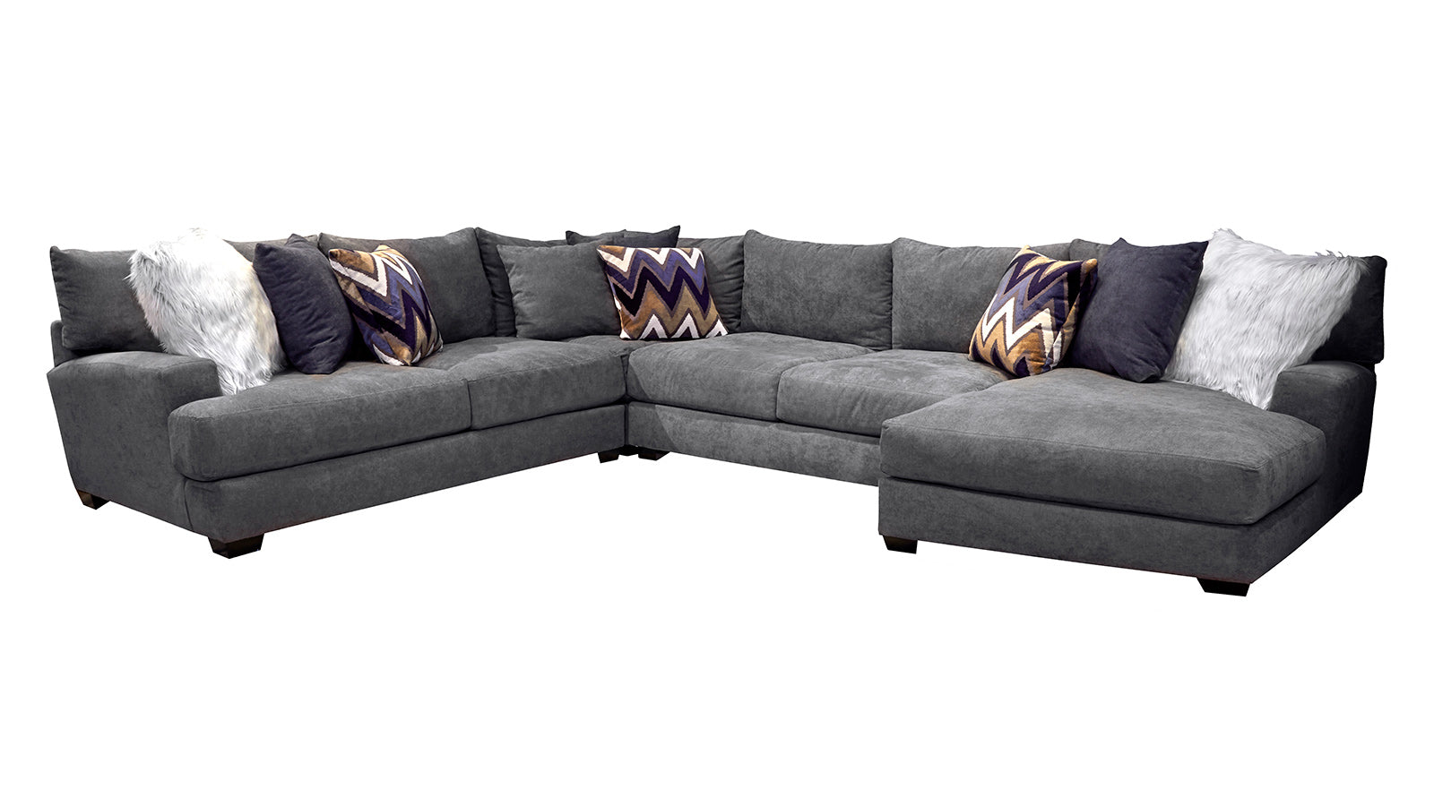 Sensation Charcoal Right Facing Chaise Sectional