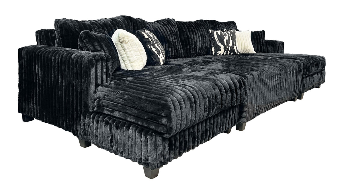 Charcoal 4pc Sectional with Ottoman
