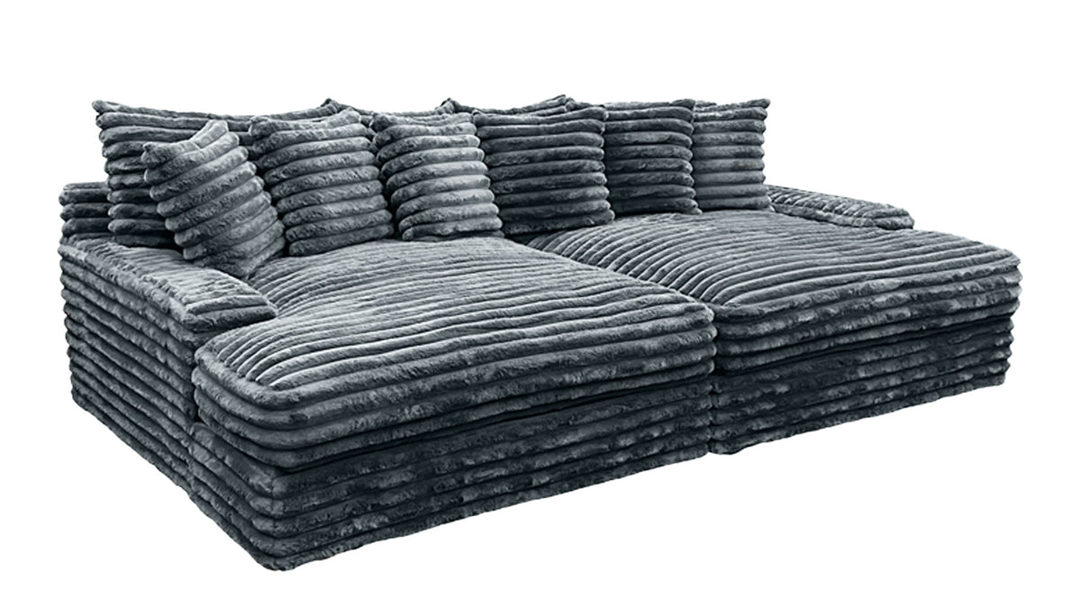 OASIS GUNMETAL 2PC TEXAS SIZE LOUNGER
