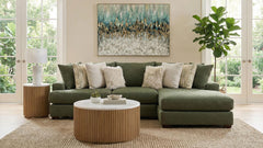 Rio Spinach 2-Piece Green Chofa with Right Side Facing Chaise - Revive Performance Fabric