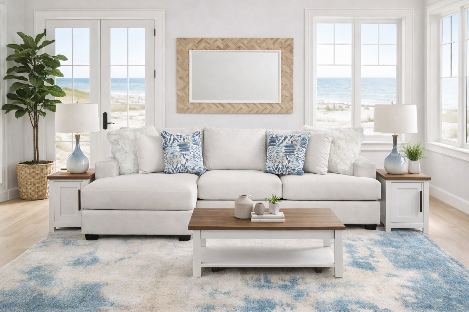 Sensation Dove 2 Pc Left Arm Facing Chaise Chofa