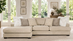 Sensation Cream Left Arm Chaise Chofa | Made in USA