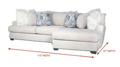 Sensation Dove 2 Pc Right Arm Facing Chaise Chofa