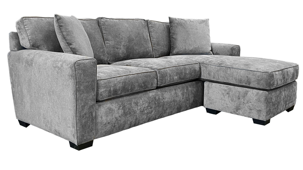2 pc Charcoal Sofa w/Reversible Chaise
