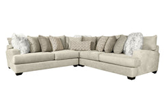 Sensation Cream 3-Piece Sectional – Made in USA with 12 Decorative Pillows | Gallery Furniture