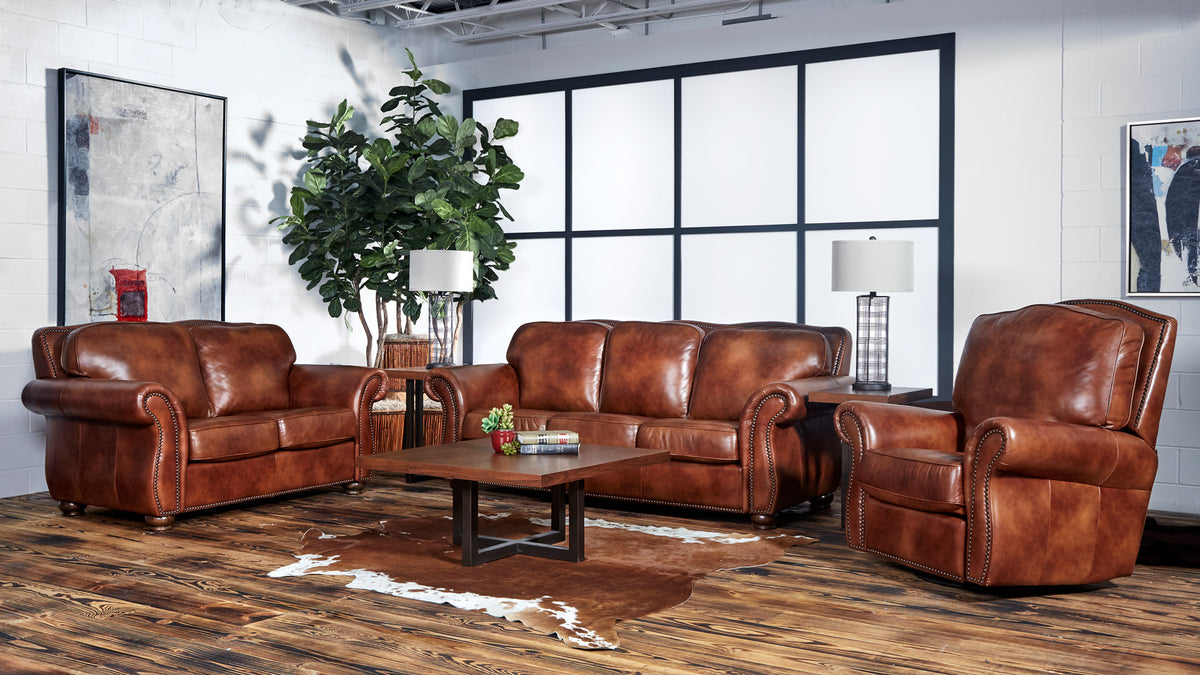 Navasota Leather Loveseat