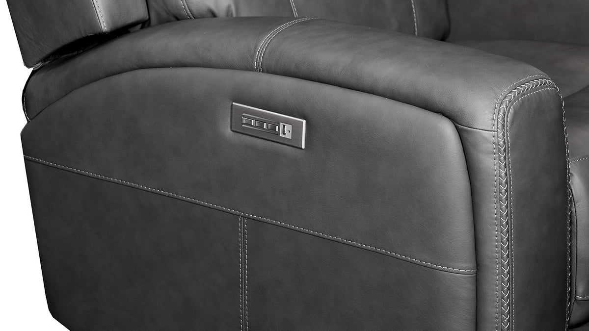 Sofá King Cowboy Gris P3 Reclinable Eléctrico 